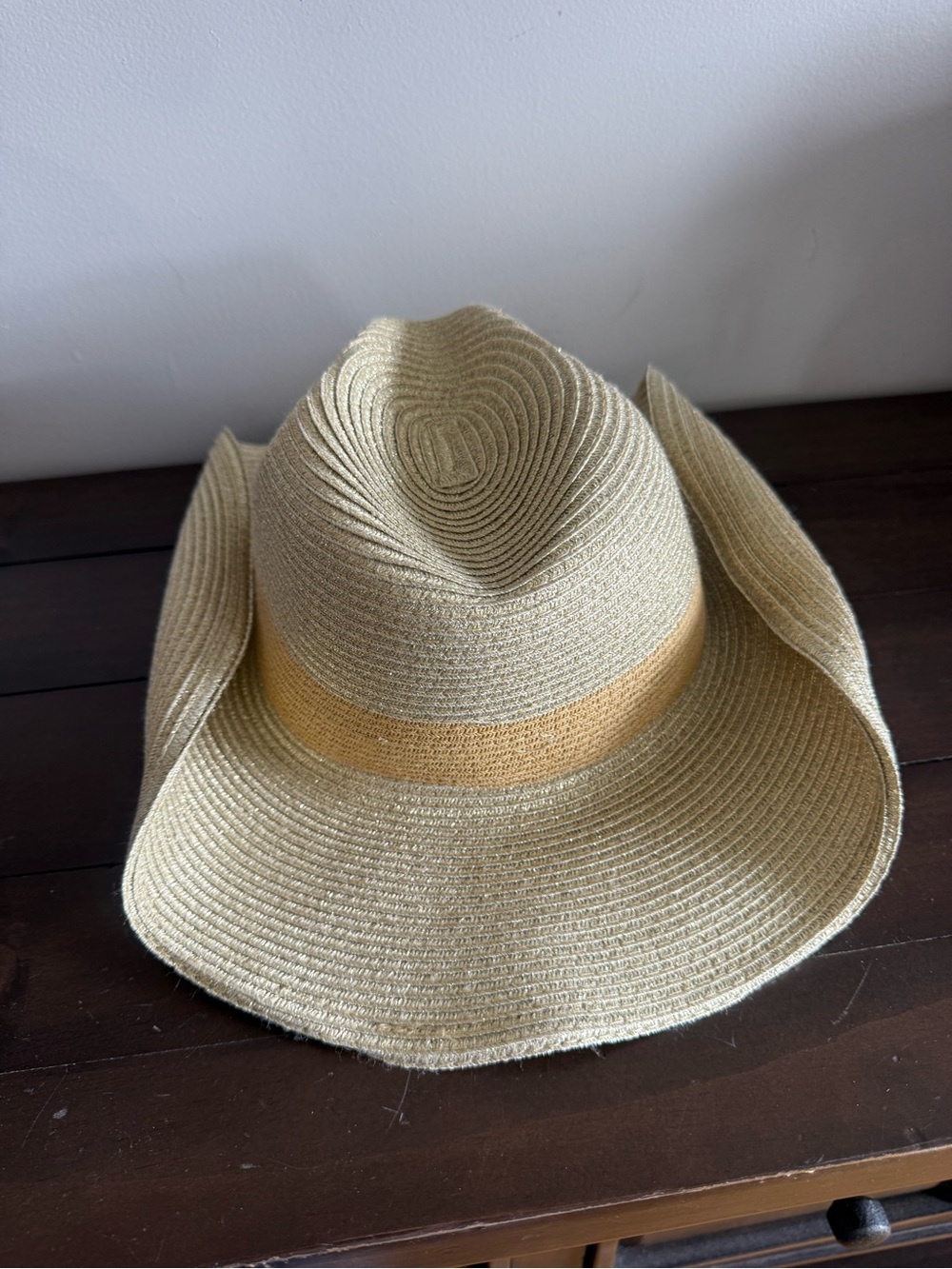 San Diego Hat Company Metallic Gold Wide Brim Fedora One Size
